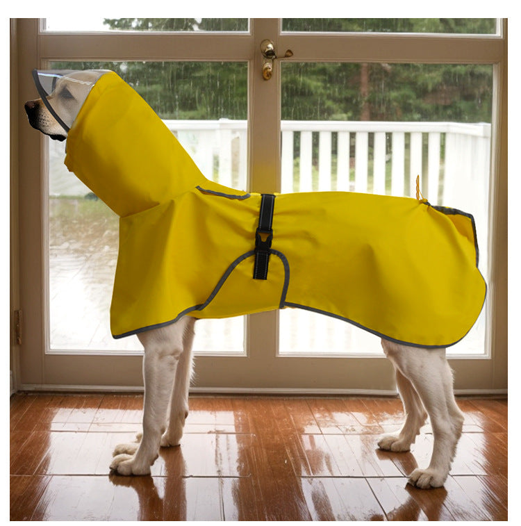 Waterproof Dog Raincoat with Belly Strap – Reflective Pet Rain Jacket Cloak for Small to Large Dogs