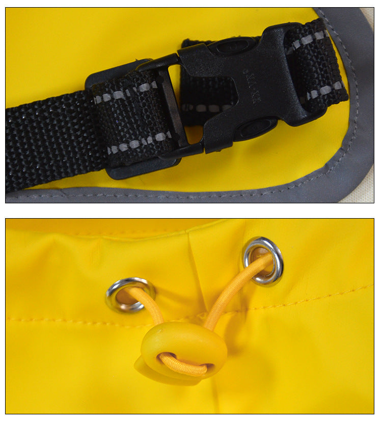 Waterproof Dog Raincoat with Belly Strap – Reflective Pet Rain Jacket Cloak for Small to Large Dogs