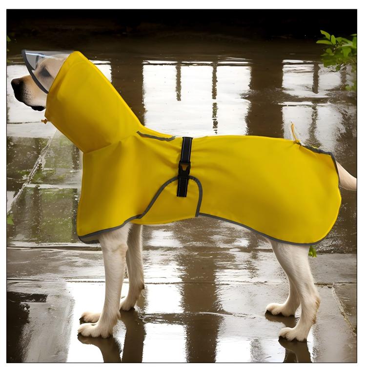 Waterproof Dog Raincoat with Belly Strap – Reflective Pet Rain Jacket Cloak for Small to Large Dogs