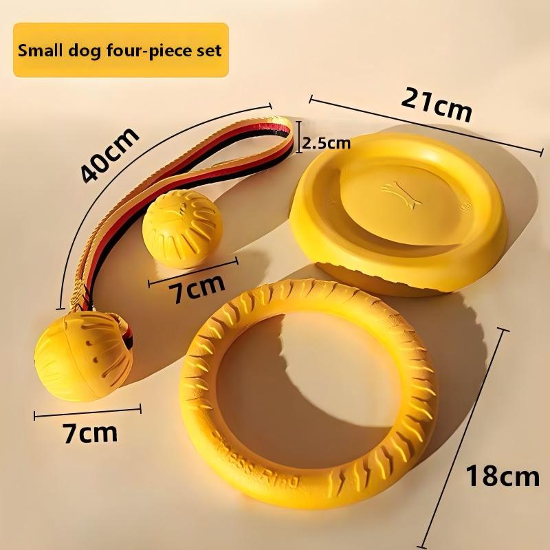EVA Floating Dog Toy Set – 4-Piece Chew & Training Toys, Interactive Ring, Frisbee & Ball
