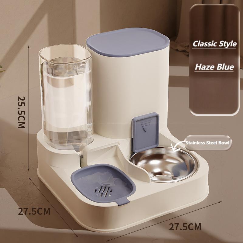 2-in-1 Pet Feeder & Water Dispenser, Stainless Steel & Food-Grade PP  For Cats And Dogs  High quality Brown/Blue/Green