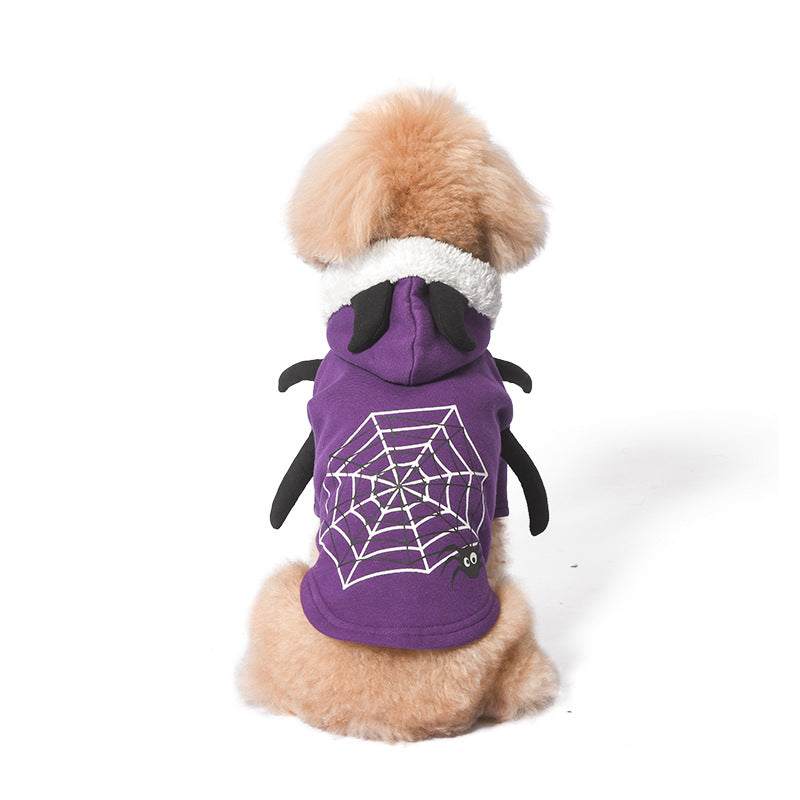 Festive Pet Fleece Hoodie – Christmas & Halloween Dog Costume Outfit, Warm and Soft Sweatshirt for Dogs