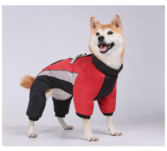 AuriPaw Reflective Dog Hoodie – Warm Fall & Winter Polyester Pet Jacket with Leash Opening for Small Dogs