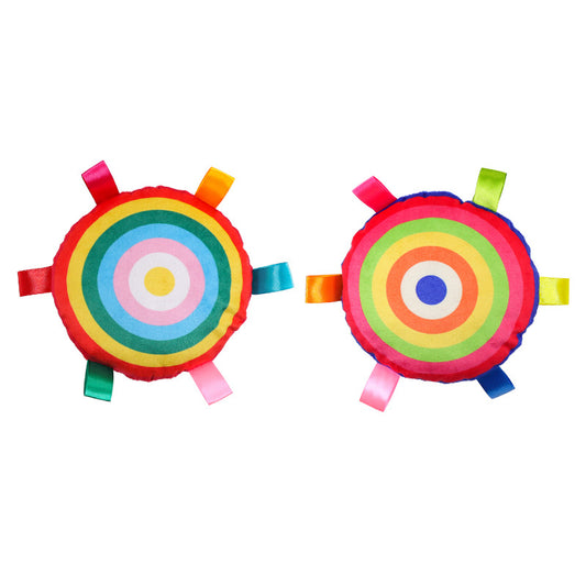 2-Pack Colorful Plush Frisbee Dog Toy Set – Dark & Light Combo for Interactive Fun and Durable Playtime