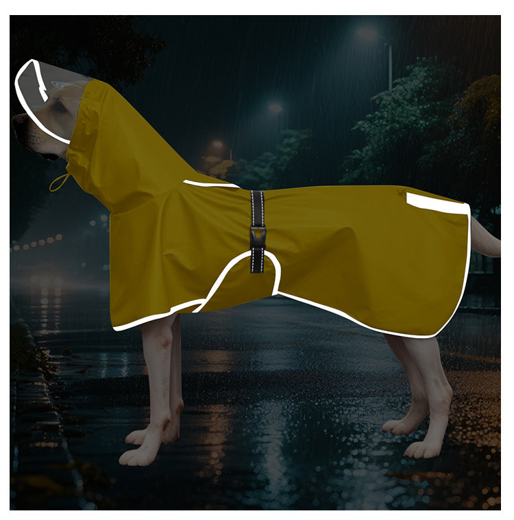 Waterproof Dog Raincoat with Belly Strap – Reflective Pet Rain Jacket Cloak for Small to Large Dogs