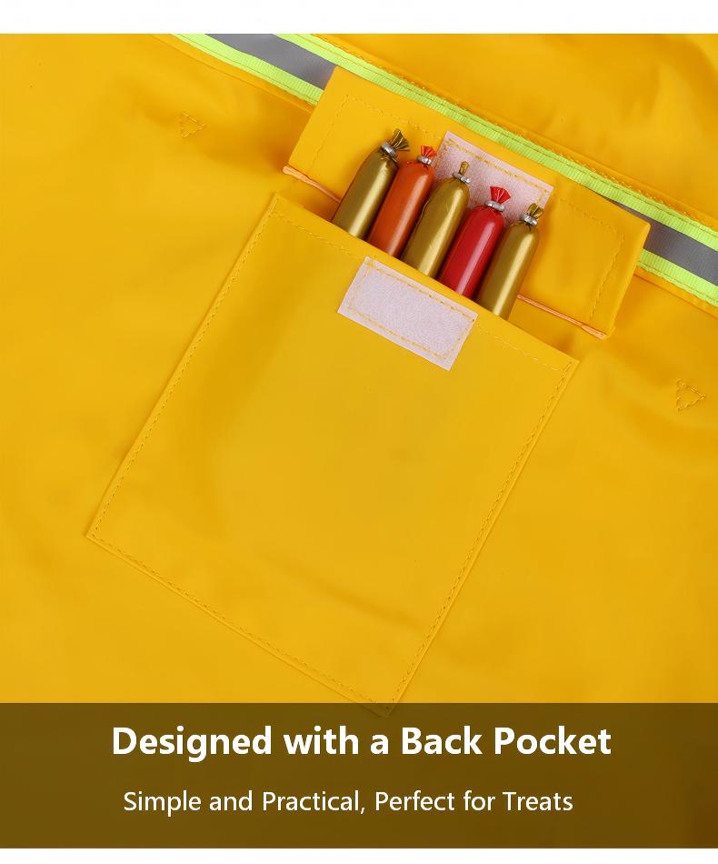 AuriPaw Large Dog Raincoat with Hood – Waterproof Reflective Dog Rain Jacket, Lightweight Two-Leg Rain Cape for Outdoor Walking & Safety