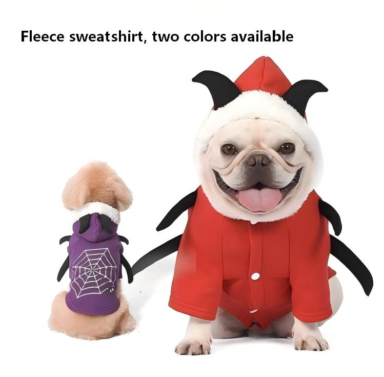Festive Pet Fleece Hoodie – Christmas & Halloween Dog Costume Outfit, Warm and Soft Sweatshirt for Dogs