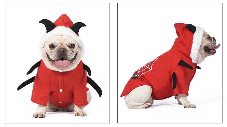 Festive Pet Fleece Hoodie – Christmas & Halloween Dog Costume Outfit, Warm and Soft Sweatshirt for Dogs