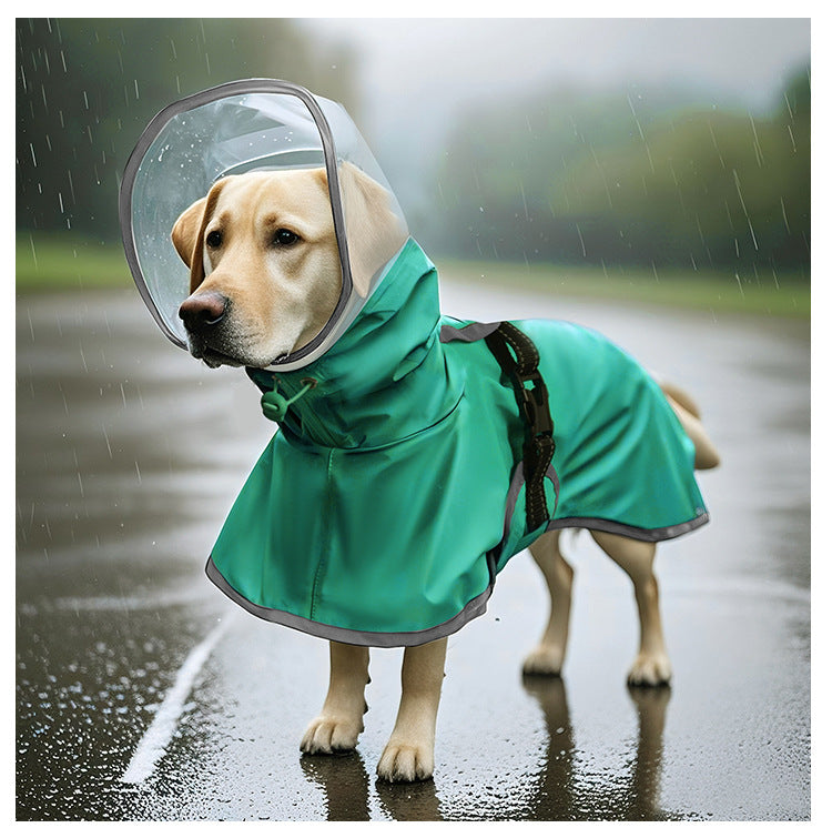 Waterproof Dog Raincoat with Belly Strap – Reflective Pet Rain Jacket Cloak for Small to Large Dogs