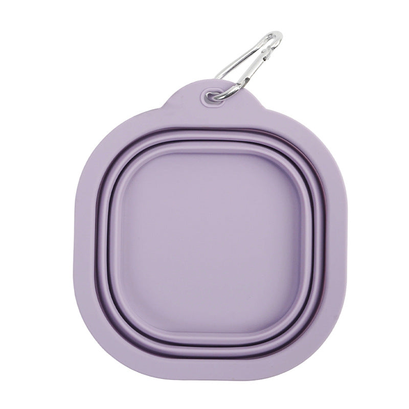 AuriPaw 350ml Collapsible Dog Travel Bowl with Carabiner – Silicone Food & Water Bowl