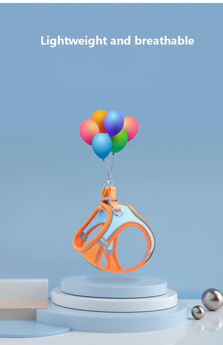 Adjustable Pet Harness with Reflective Leash - Breathable Design for Dogs & Cats