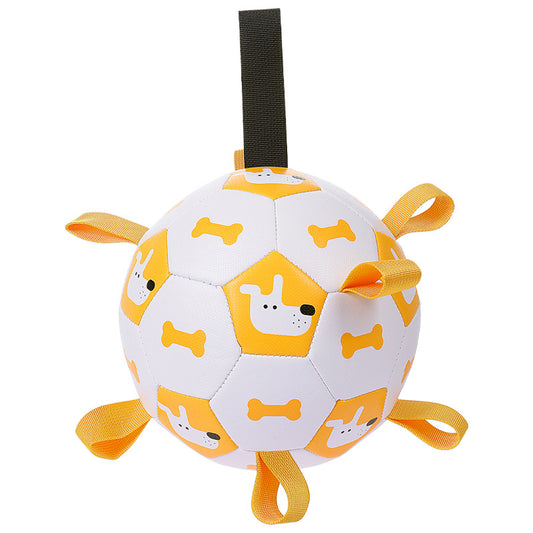 Interactive Dog Soccer Ball Toy – 19cm Durable PU Pet Football for Dogs & Cats, Outdoor Training & Play