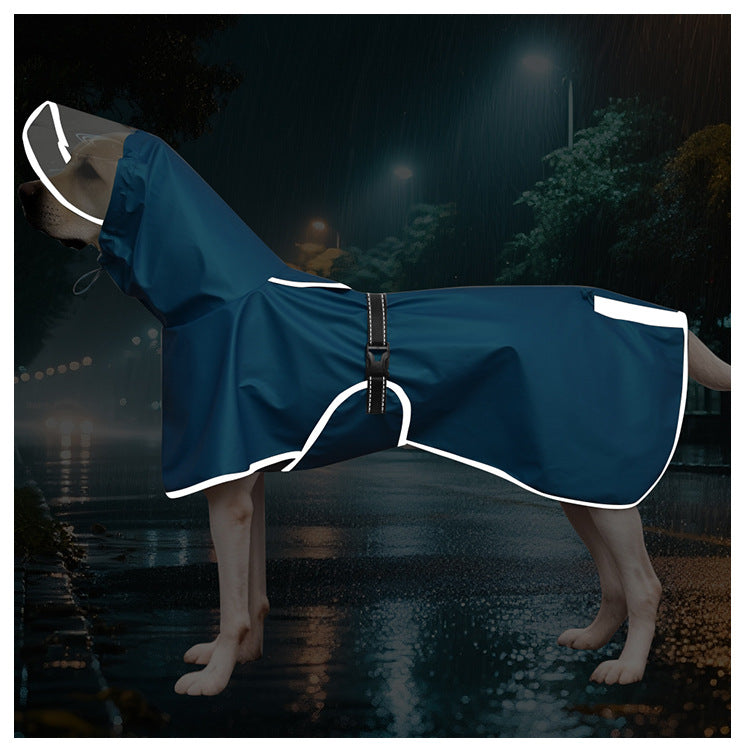 Waterproof Dog Raincoat with Belly Strap – Reflective Pet Rain Jacket Cloak for Small to Large Dogs