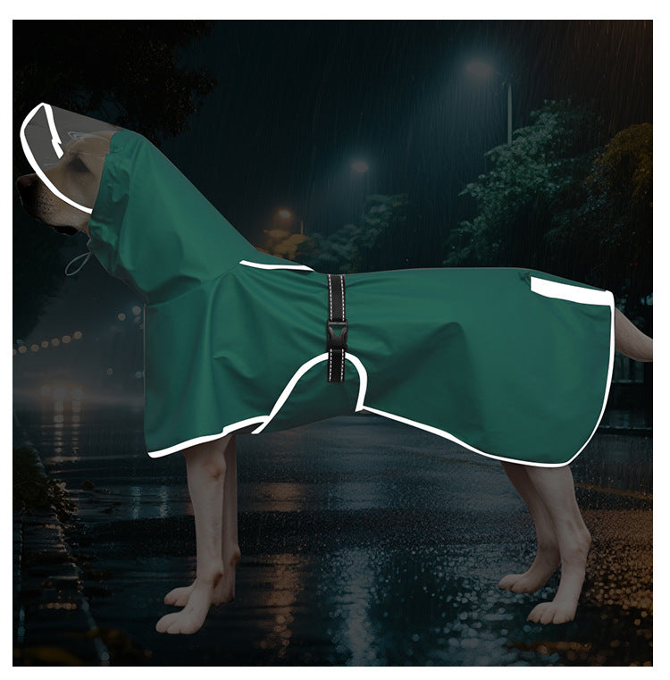 Waterproof Dog Raincoat with Belly Strap – Reflective Pet Rain Jacket Cloak for Small to Large Dogs